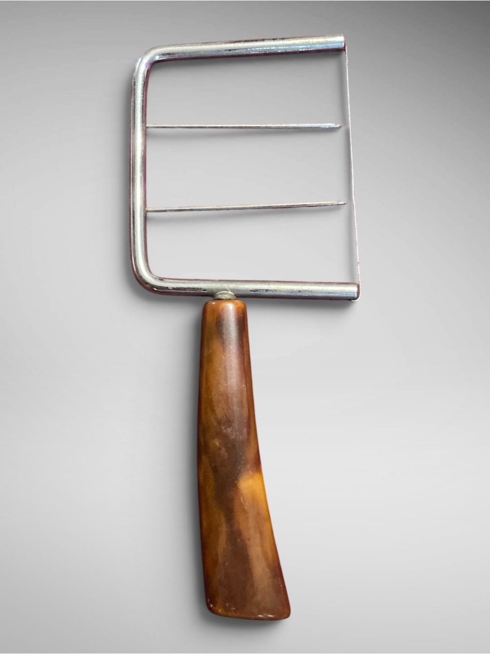 Bakelite Cheese Slicer Vintage MCM Butterscotch Marbled Double Wire Cutter